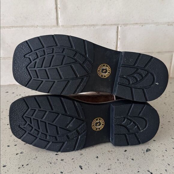 Dan Post Youth Cream and Brown Leather Western Boots Pull On Children’s Size 2 D - Picture 8 of 12